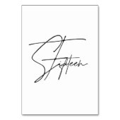 Elegant Calligraphic Wedding Table 16 table Number Kaart (Achterkant)