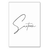 Elegant Calligraphic Wedding Table 16 table Number Kaart (Voorkant)