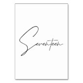 Elegant Calligraphic Wedding Table 17 tabelnummer Kaart (Voorkant)