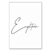 Elegant Calligraphic Wedding Table 18 table Number Kaart (Achterkant)