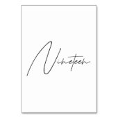 Elegant Calligraphic Wedding Table 19 tabelnummer Kaart (Voorkant)