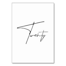 Elegant Calligraphic Wedding Table 20 tabelnummer