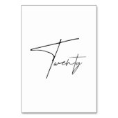 Elegant Calligraphic Wedding Table 20 tabelnummer Kaart (Voorkant)