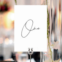Elegant Calligraphic Wedding Table Number