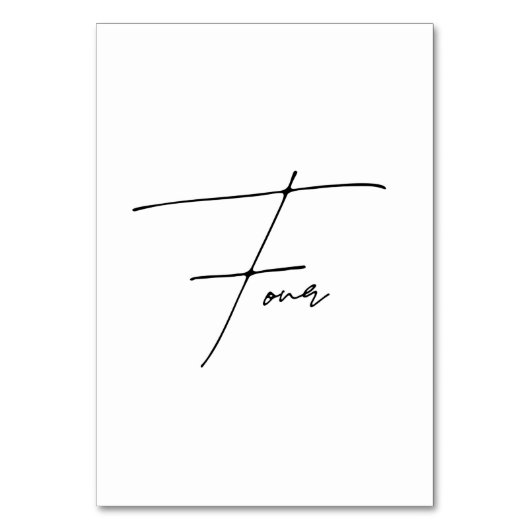 Elegant Calligraphic Weduwtabel 4 tabelnummer Kaart (Achterkant)