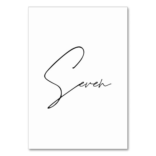 Elegant Calligraphic Weduwtabel 7 tabelnummer Kaart (Achterkant)