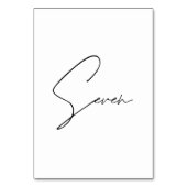 Elegant Calligraphic Weduwtabel 7 tabelnummer Kaart (Voorkant)