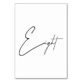Elegant Calligraphic Weduwtabel 8 tabelnummer Kaart