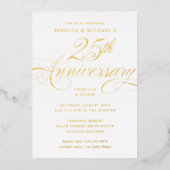 Elegant Calligraphy 25th Silver Jubileum Party Folie Uitnodiging (Voorkant)
