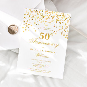 Elegant Calligraphy 50th Wedding Jubileum Kaart