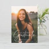Elegant Calligraphy Afstuderen Foto Aankondiging (Staand voorkant)