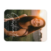 Elegant Calligraphy Afstuderen Foto Magneet (Horizontaal)