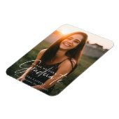 Elegant Calligraphy Afstuderen Foto Magneet (Linkerzijde)