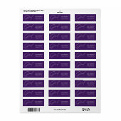 Elegant Calligraphy Afstuderen Paars Adres Etiket (Full Sheet)