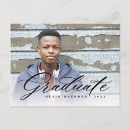 Elegant Calligraphy Afstuderen Photo Party Uitnodiging Briefkaart