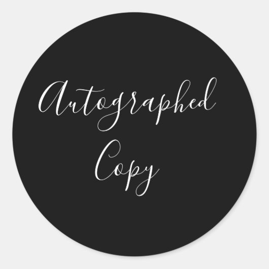 Elegant Calligraphy Autograded Copy Black Ronde Sticker (Voorkant)
