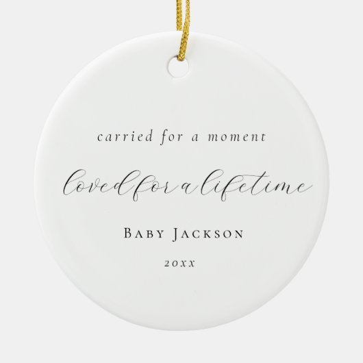 Elegant Calligraphy Baby Loss Memorial Keramisch Ornament (Voorkant)