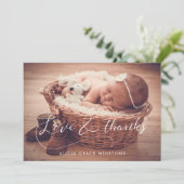 Elegant calligraphy Baby shower Bedankt voor je ka (Staand voorkant)