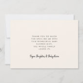 Elegant calligraphy Baby shower Bedankt voor je ka (Achterkant)