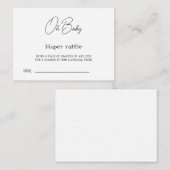 Elegant Calligraphy Baby shower Diaper Raffle Informatiekaartje (Voorkant / Achterkant)