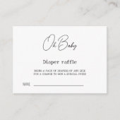 Elegant Calligraphy Baby shower Diaper Raffle Informatiekaartje (Voorkant)