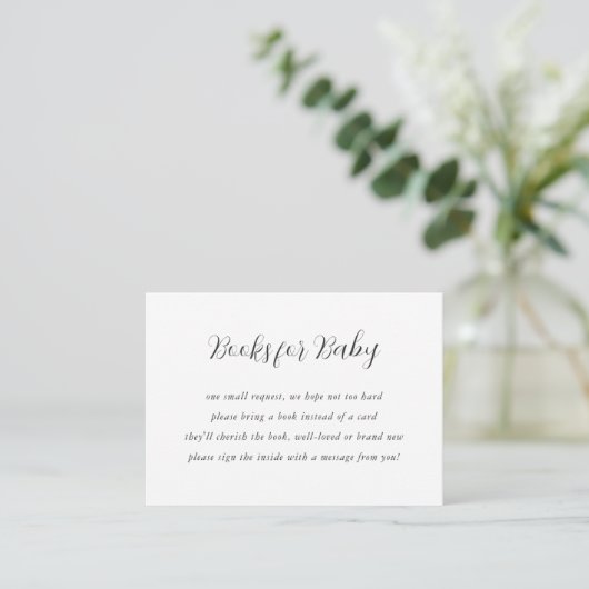 Elegant Calligraphy Baby shower Request Informatiekaartje (Staand voorkant)