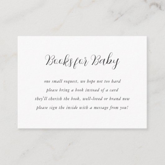 Elegant Calligraphy Baby shower Request Informatiekaartje (Voorkant)