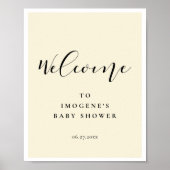 Elegant calligraphy Baby shower Welcome Poster (Voorkant)
