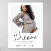 Elegant Calligraphy Baby shower Welcome sign Poster (Voorkant)