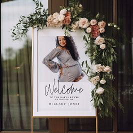 Elegant Calligraphy Baby shower Welcome sign Poster