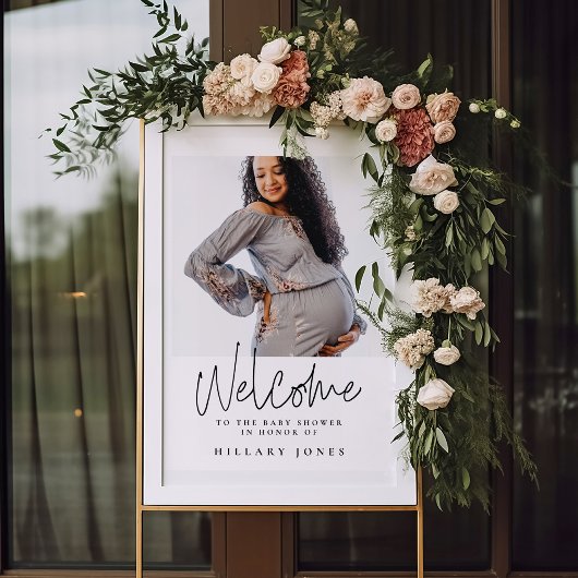 Elegant Calligraphy Baby shower Welcome sign Poster