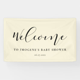 Elegant calligraphy Baby shower Welcome Spandoek