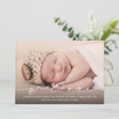 Elegant Calligraphy Birth Announement Kaart (Staand voorkant)