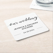 Elegant Calligraphy Black and White Wedding Kartonnen Onderzetters (Schuin)