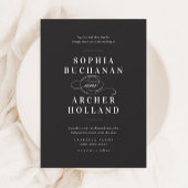 Elegant Calligraphy Black and White Wedding Magnetische Uitnodiging