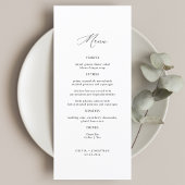 Elegant Calligraphy Black and White Wedding Menu