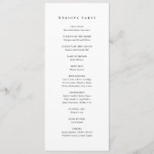 Elegant Calligraphy Black and White Wedding Programmakaart (Achterkant)
