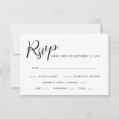 Elegant Calligraphy Black and White Wedding RSVP Kaartje (Voorkant)