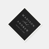 Elegant Calligraphy Black and White Wedding Servet (Hoek)