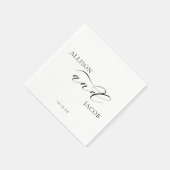 Elegant Calligraphy Black and White Wedding Servet (Hoek)