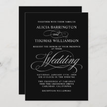 Elegant Calligraphy Black en Silver Wedding