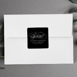 Elegant Calligraphy Black en White Afstuderen Vierkante Sticker