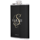 Elegant Calligraphy Black Monogram Bridesmaid Gift Heupfles (Links)