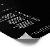 Elegant Calligraphy Black Salon Price List Service Poster (Hoek)