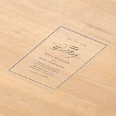 Elegant calligraphy black text wedding acryl uitnodigingen (Laagn)