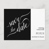 Elegant Calligraphy Black Wedding Save the Date Aankondigingskaart (Voorkant)