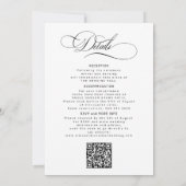 Elegant calligraphy black white all in one wedding kaart (Achterkant)