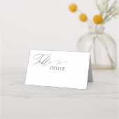 Elegant Calligraphy Black & White Classic Wedding Plaatskaartje (Voorkant)