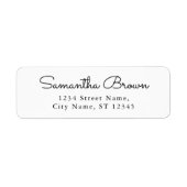 Elegant Calligraphy Black White Return Address Etiket (Voorkant)