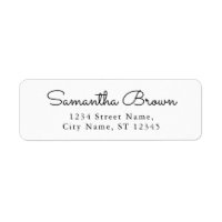Elegant Calligraphy Black White Return Address